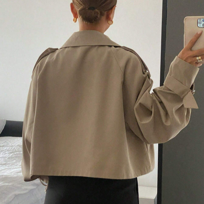 Classic Retro Short Trench Coat Ladies