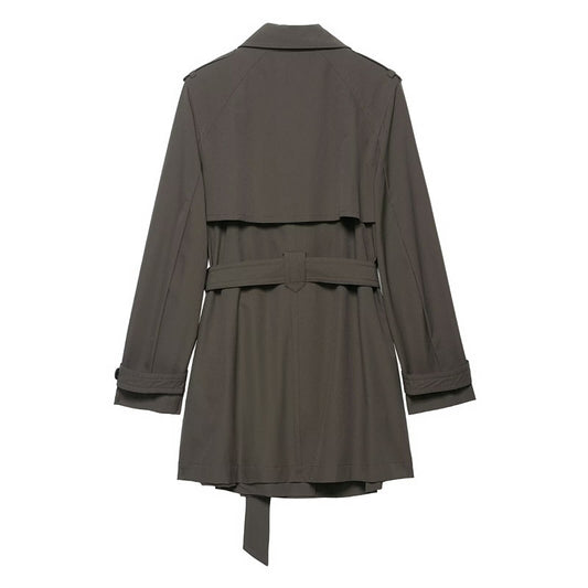 Temperament Women's Hydrophobic Windproof Double Breasted Trench Coat